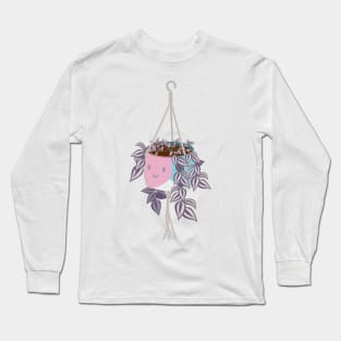 tradscantia plant in trans pride femme pot Long Sleeve T-Shirt